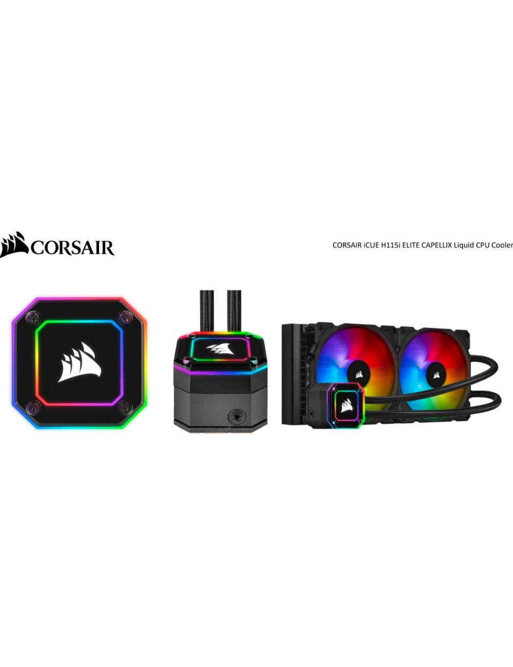 CORSAIR Hydro Series, H115i Elite CAPELLIX 280mm Radiator, 2x ML140 RGB ...