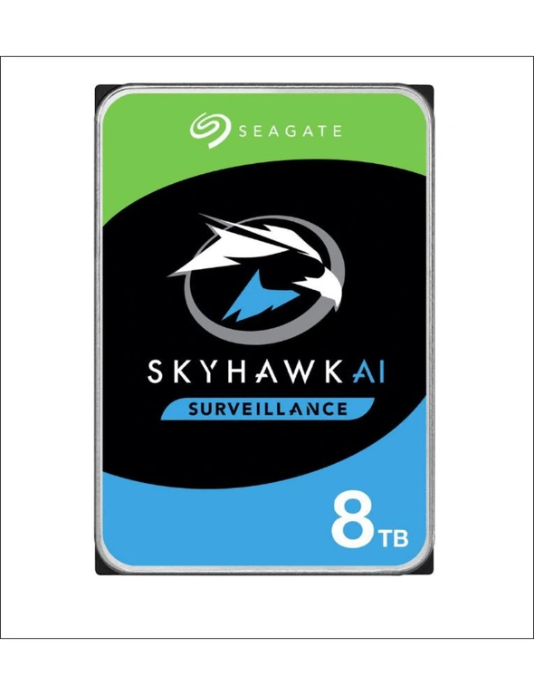 SEAGATE 8TB 3.5' SkyHawk Surveillance AI, SATA3 6Gb/s,16 AI streams,256MB Cache 24x7 HDD ST8000VE001, s, hi-res image number null