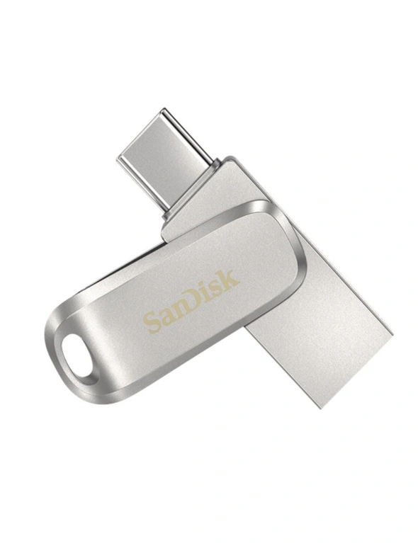 SANDISK 32GB Ultra Dual Drive Luxe USB-C & USB-A Flash Drive Memory Stick 150MB/s USB3.1 Type-C Swivel for Android Smartphones Tablets Macs PCs, hi-res image number null