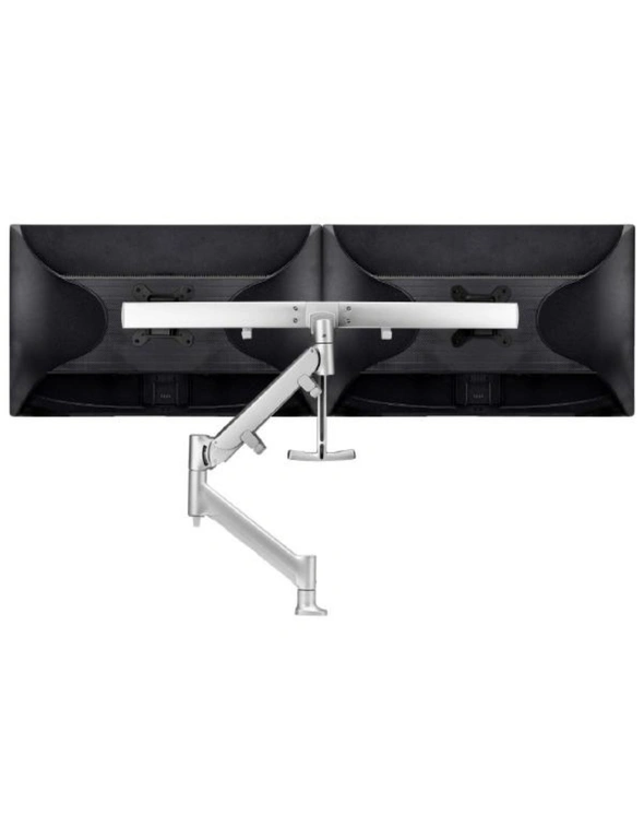 Atdec AWM Single Arm - Dual Rail - up to 2x 27" wide screens - &lt;16kg - F Clamp - Silver, hi-res image number null