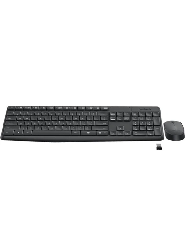 Logitech Wireless Keyboard &amp Mouse Combo, MK235, Black, USB Receiver, Full Size., hi-res image number null