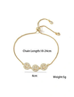 Anyco CZ White Zircon Bracelet Infinity Crown Moon Circle Geometric Pendant Simple Bracelet Friendship Jewelry Gift 6