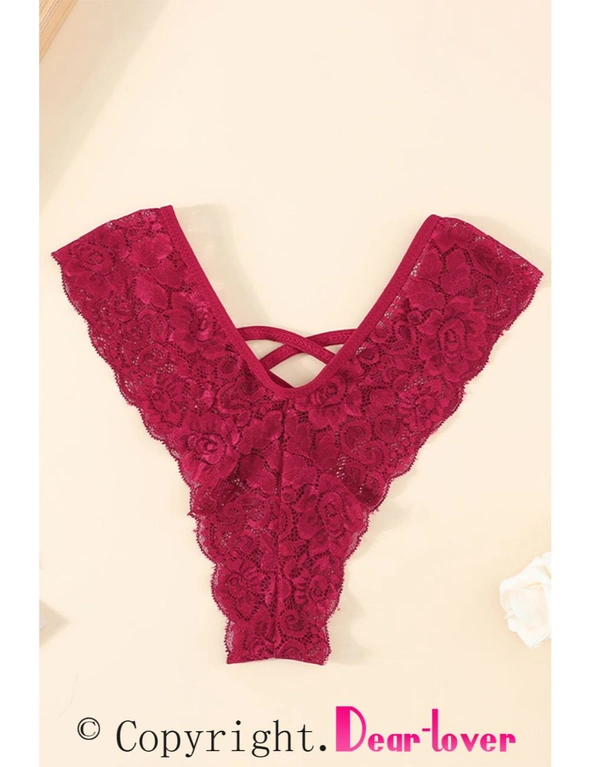 Azura Exchange Wine Red Crisscross V Shape Women's Underwear