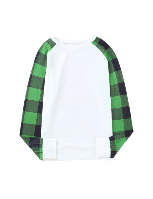Azura Exchange Green Buffalo Plaid Long Sleeve Sweatshirt, hi-res image number null