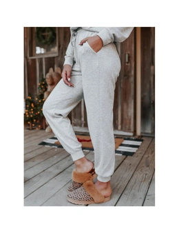 Azura Exchange Gray Long Sleeve Pullover and Jogger Pants Lounge Set