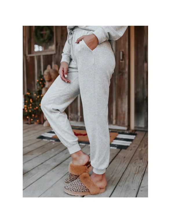 Azura Exchange Gray Long Sleeve Pullover and Jogger Pants Lounge Set, hi-res image number null