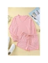 Azura Exchange Pink Swiss Dot Split Neck Long Sleeve Top and Shorts Lounge Set, hi-res