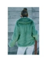 Azura Exchange Green Collared Side Pockets Winter Fuzzy Coat, hi-res