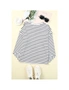 Azura Exchange White Striped Print Ruffled Buttoned Long Sleeve Top, hi-res