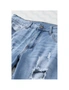 Azura Exchange Sky Blue Buttoned Pockets Distressed Jeans, hi-res