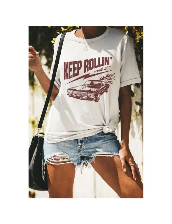 Azura Exchange White Keep Rollin Classic Car Essential T-Shirt, hi-res image number null