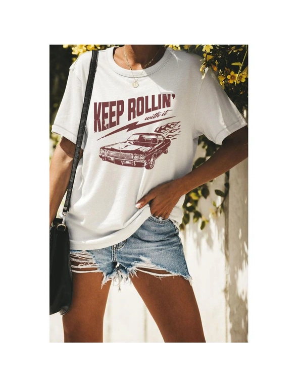 Azura Exchange White Keep Rollin Classic Car Essential T-Shirt, hi-res image number null