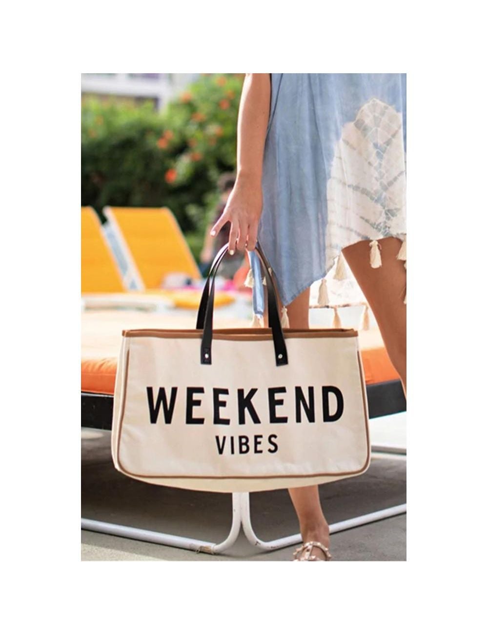 Weekend vibes best sale canvas tote