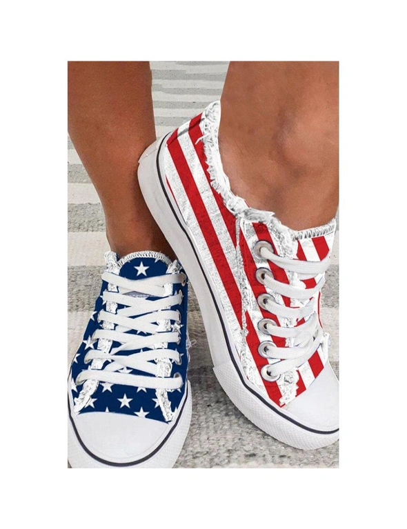 Azura Exchange American Flag Lace-up Canvas Sneakers, hi-res image number null