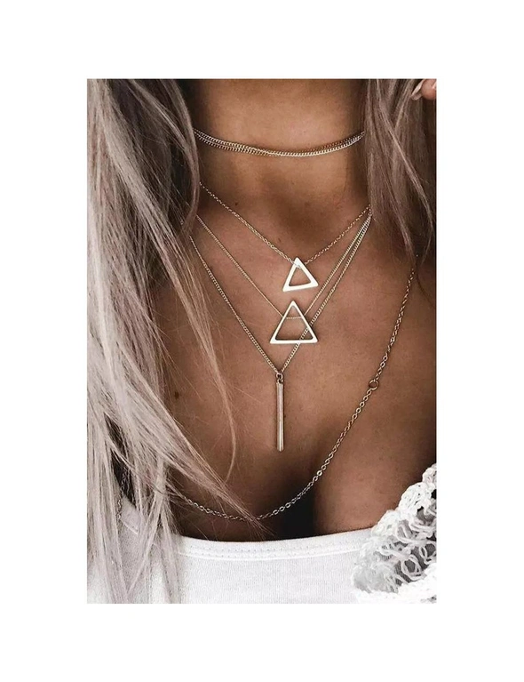 Azura Exchange Triangle Pendant Chain Multilayer Necklace, hi-res image number null