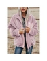 Azura Exchange Pink Black Zip Up Sherpa Coat with Pocket, hi-res