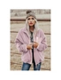 Azura Exchange Pink Black Zip Up Sherpa Coat with Pocket, hi-res