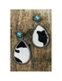 Azura Exchange Black Cow Print Turquoise Drop Earrings, hi-res