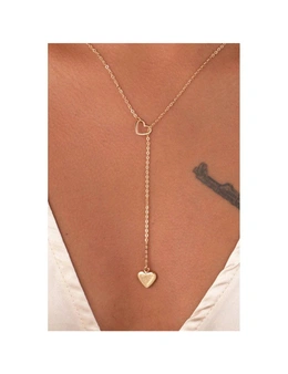 Azura Exchange Gold Heart Shape Hollow Lariat Necklace