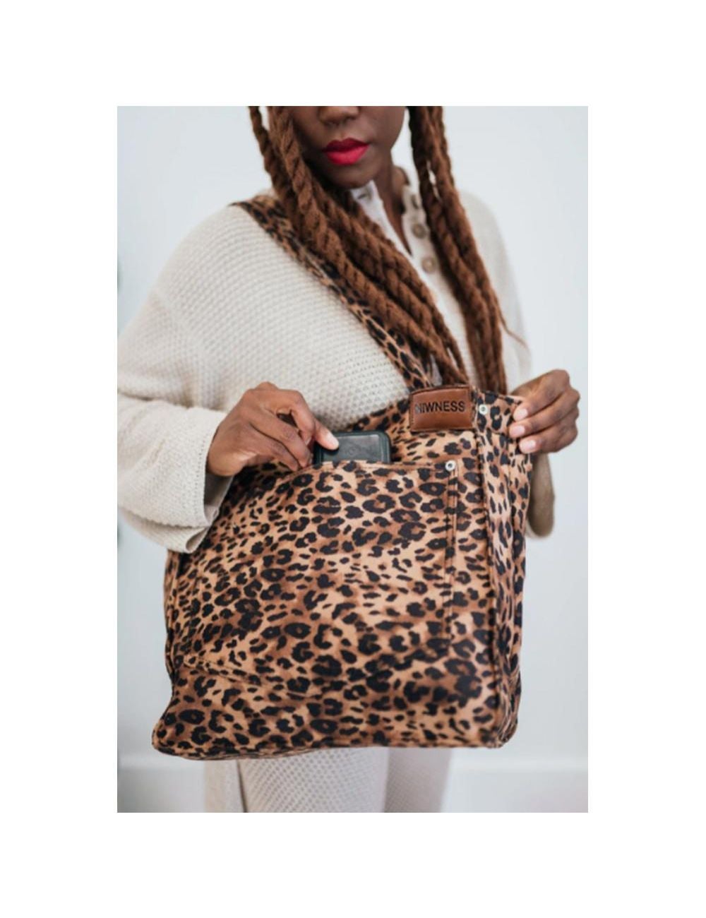 Animal print hot sale tote bag