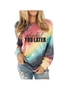 Azura Exchange Tie Dyed Letter Print Long Sleeve Pullover Sweatshirt, hi-res
