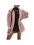 Azura Exchange Pink Soft Fleece Hooded Open Front Coat, hi-res