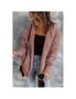 Azura Exchange Pink Soft Fleece Hooded Open Front Coat, hi-res
