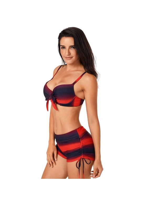 Azura Exchange Red Black Ombre Shading Push Up Bikini and Boardshort, hi-res image number null