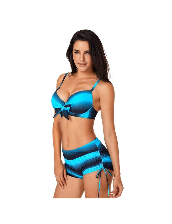 Azura Exchange Blue Black Ombre Shading Push Up Bikini and Boardshort, hi-res image number null