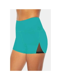 Azura Exchange Green Mesh Cutout Patchwork Swim Shorts