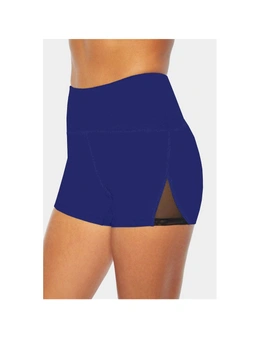 Azura Exchange Blue Mesh Cutout Patchwork Swim Shorts