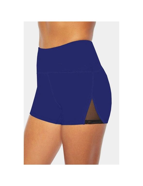 Azura Exchange Blue Mesh Cutout Patchwork Swim Shorts, hi-res image number null