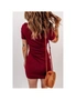 Azura Exchange Red Ruched Front Knot Bodycon Mini Dress, hi-res