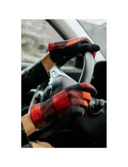 Azura Exchange Red Screen Touch Plaid Gloves