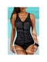 Azura Exchange Black Dotted Print Ruffles One-piece Swimsuit, hi-res