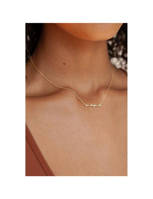Azura Exchange Gold Tiny Mama Script Necklace, hi-res image number null
