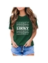 Azura Exchange Green LUCKY Letter Print Short Sleeve Graphic T-shirt, hi-res