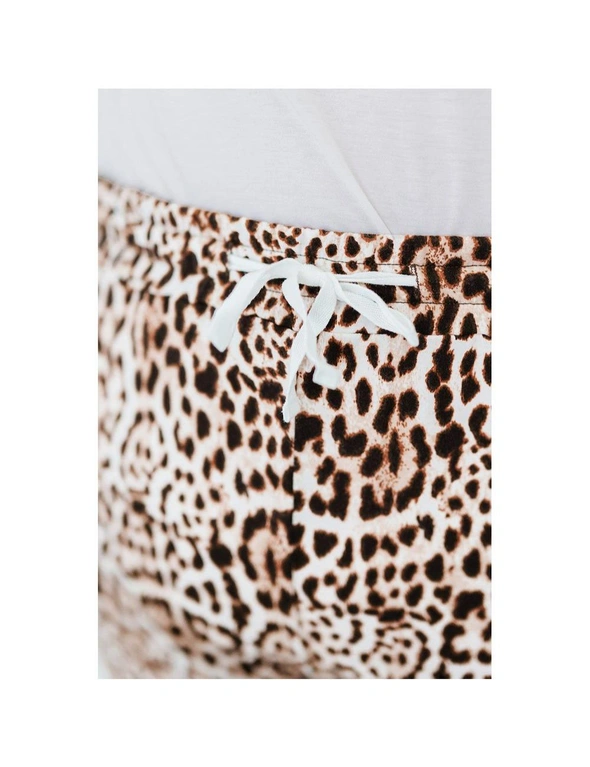 Azura Exchange Leopard Leopard Leopard Print Ripped Drawstring Mid Waist Plus Size Pants, hi-res image number null