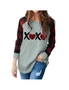 Azura Exchange XOXO Plaid Sleeve Colorblock Sweatshirt, hi-res