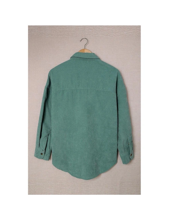 Azura Exchange Green Corduroy Button Pocket Shirt, hi-res image number null