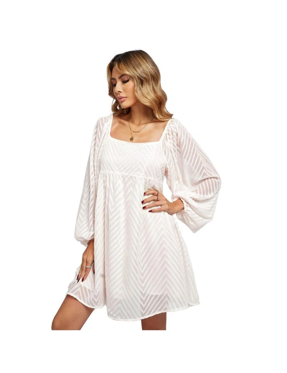 Azura Exchange Classic Square Neck Puff Sleeve Babydoll Style Short Dress, hi-res image number null
