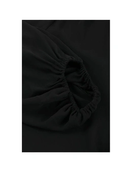 Azura Exchange Black Plus Size Balloon Sleeve Wrap Top