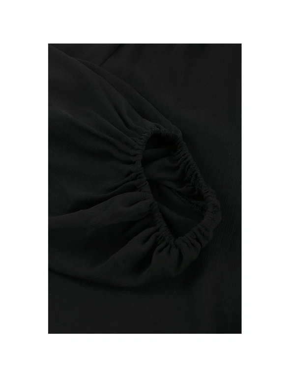 Azura Exchange Black Plus Size Balloon Sleeve Wrap Top, hi-res image number null
