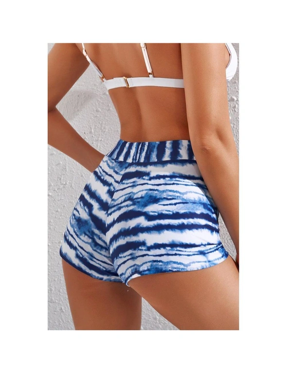 Azura Exchange Blue Drawstring Tie-dye Swim Shorts, hi-res image number null