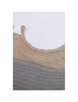 Azura Exchange Color Block Knitted Tank Top