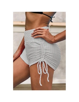 Azura Exchange Gray Butt Lifting High Waist Yoga Shorts