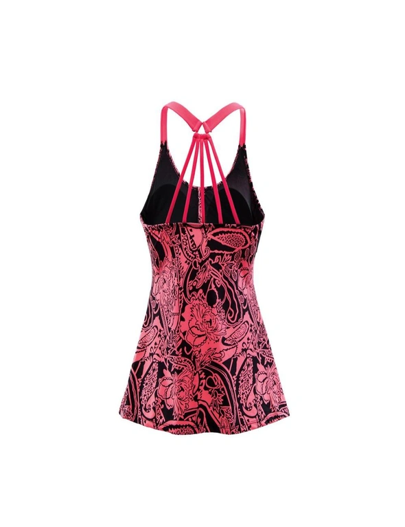 Azura Exchange Red Floral Printed Blouson Tankini Top, hi-res image number null