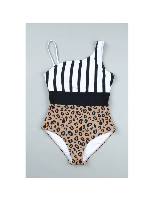 Azura Exchange Leopard & Stripes One-Piece Swimwear, hi-res image number null