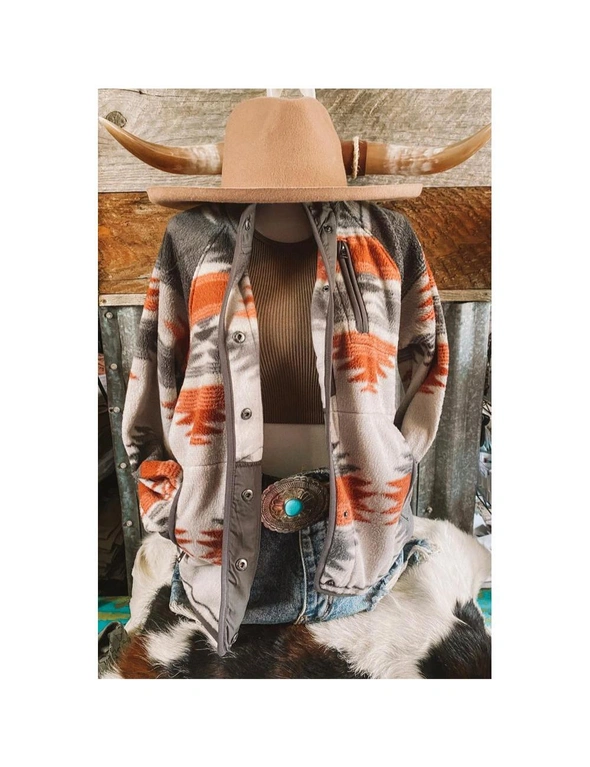 Azura Exchange Aztec Snap Buttoned Fleece Jacket, hi-res image number null