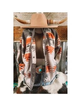 Azura Exchange Aztec Snap Buttoned Fleece Jacket